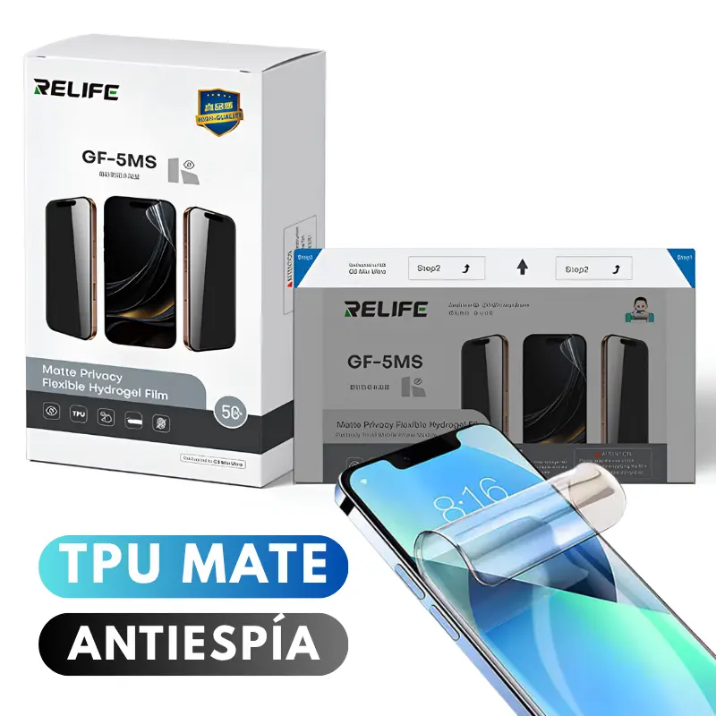 Protector Hidrogel TPU Antiespía Mate para Celulares - Calidad Premium (Relife GF-5MS)