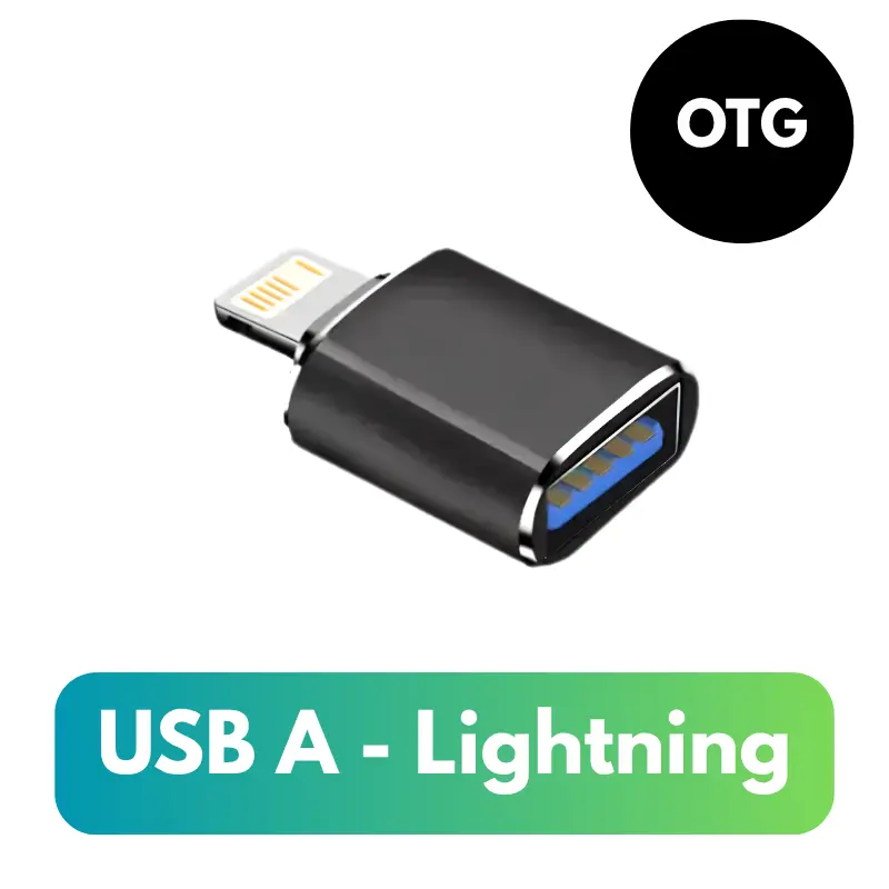 Adaptador OTG USB-A (h) a Lightning (m) - Calidad Premium